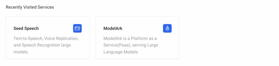 One console holds both products you may need: ModelArk for video, Seed Speech for voices.